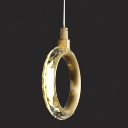 Luminária pendente de acrílico com anel e holofote
