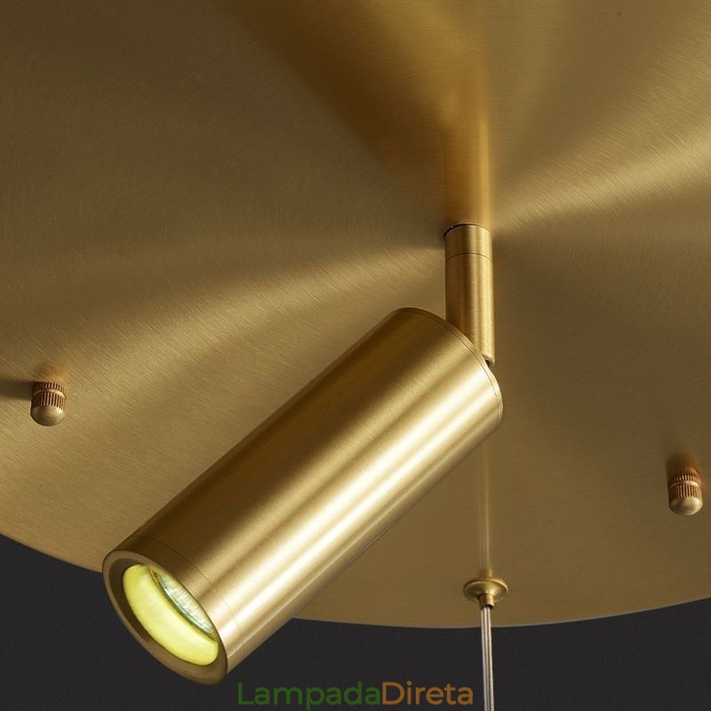 Luminária pendente de acrílico com anel e holofote