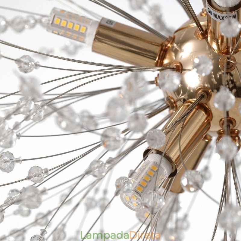Lustre de fogos de artifício 8 luzes pendente dente de leão