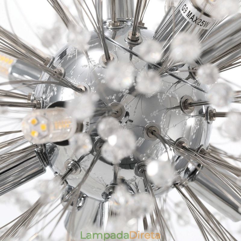 Lustre de fogos de artifício 8 luzes pendente dente de leão