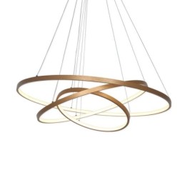 Luminária pendente moderna, lustre, iluminação de teto com 3 anéis