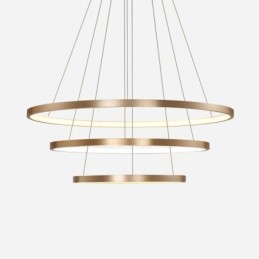 Luminária pendente moderna, lustre, iluminação de teto com 3 anéis