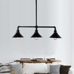 3 Luz Retro Industrial Vintage Water Pipe Pendant Light Chandelier Country Estilo Rústico