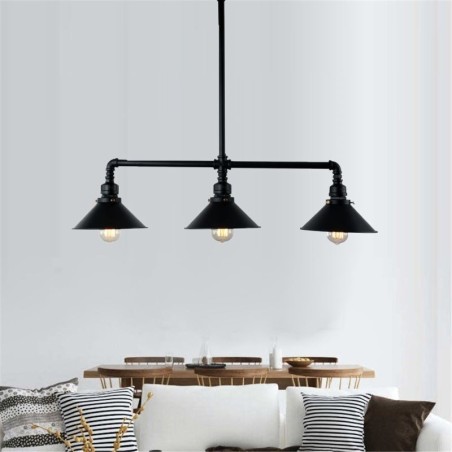 3 Luz Retro Industrial Vintage Water Pipe Pendant Light Chandelier Country Estilo Rústico 3 Luz Retro Industrial Vintage Water Pipe Pendant Light Chandelier Country Estilo Rústico