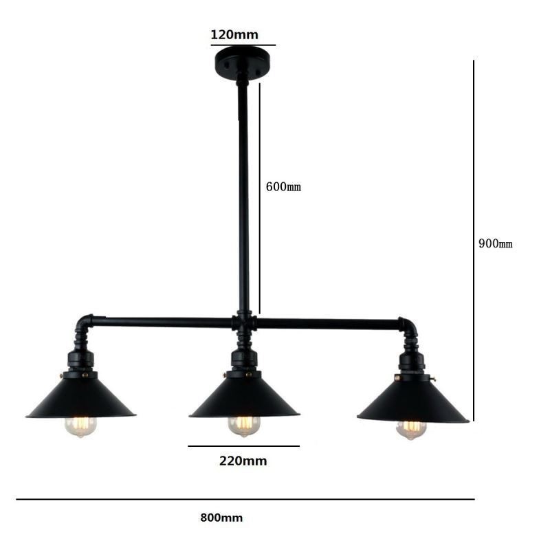 3 Luz Retro Industrial Vintage Water Pipe Pendant Light Chandelier Country Estilo Rústico