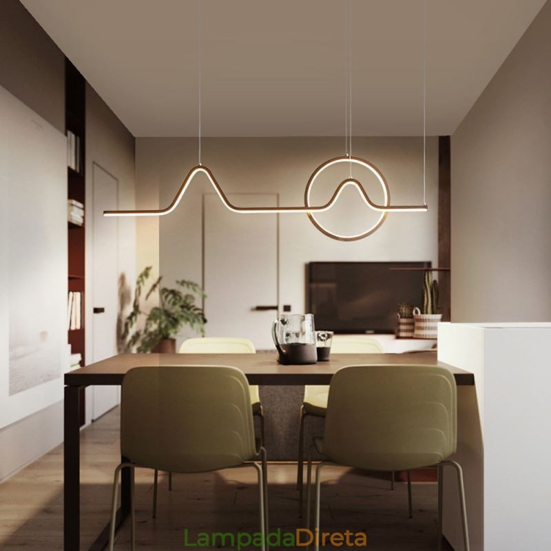 Luminária pendente minimalista decorativa 52W