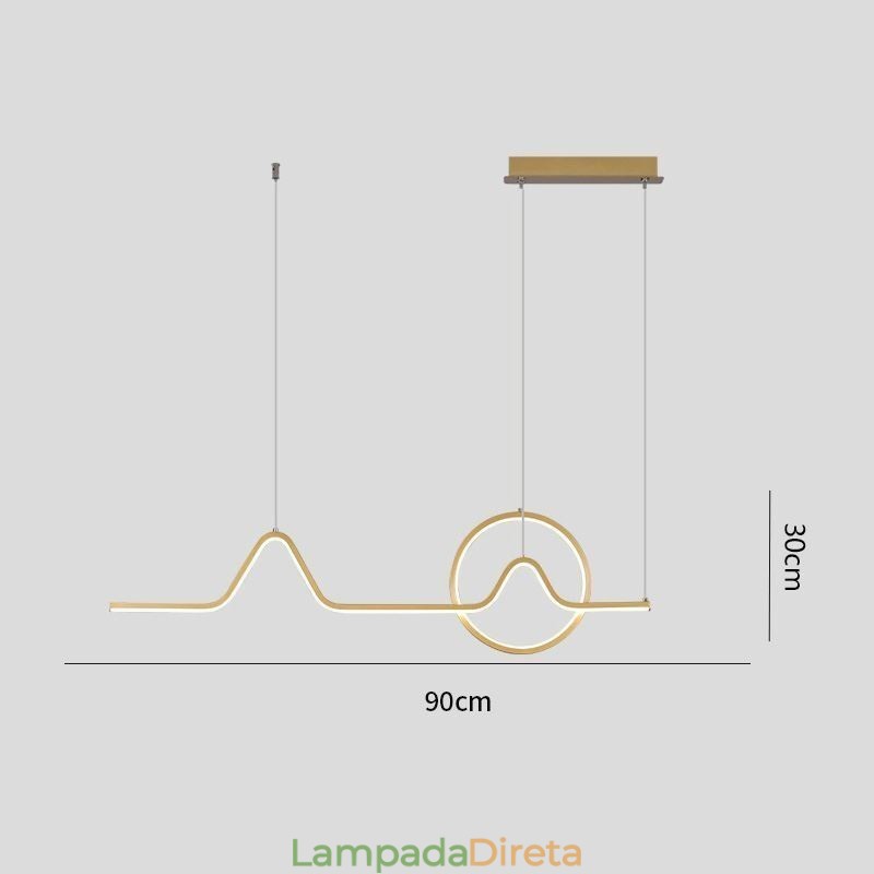 Luminária pendente minimalista decorativa 52W