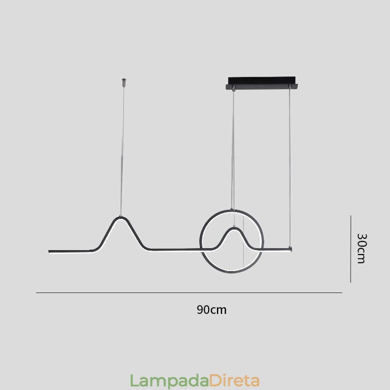 Luminária pendente minimalista decorativa 52W