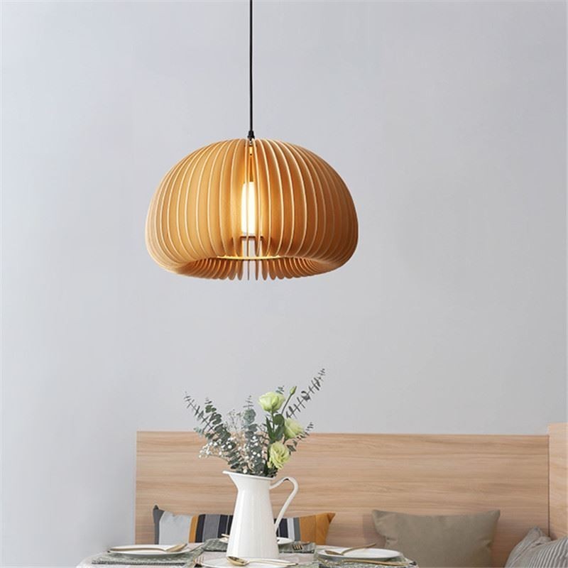 Luminária pendente estilo retrô Basswood Abóbora Luminária pendente