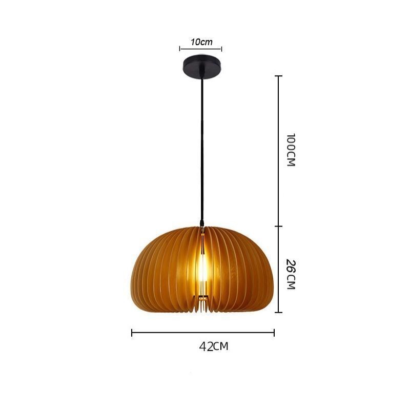 Luminária pendente estilo retrô Basswood Abóbora Luminária pendente