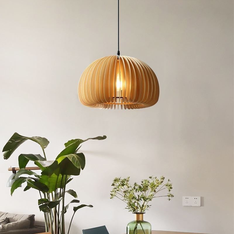 Luminária pendente estilo retrô Basswood Abóbora Luminária pendente