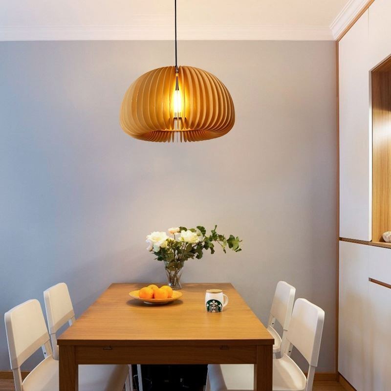 Luminária pendente estilo retrô Basswood Abóbora Luminária pendente