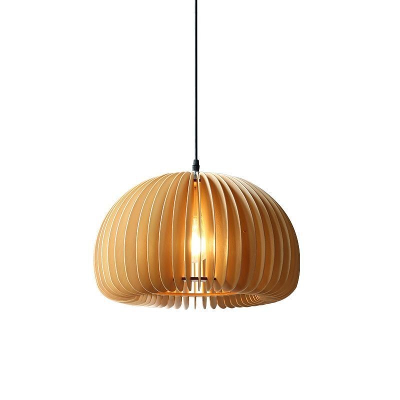 Luminária pendente estilo retrô Basswood Abóbora Luminária pendente