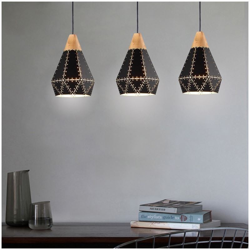 Abajur oco de luz suspensa vintage retrô industrial