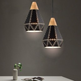 Abajur oco de luz suspensa vintage retrô industrial
