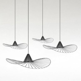 Luminária pendente de ferro simples, abajur de chapéu de palha, 1 luz