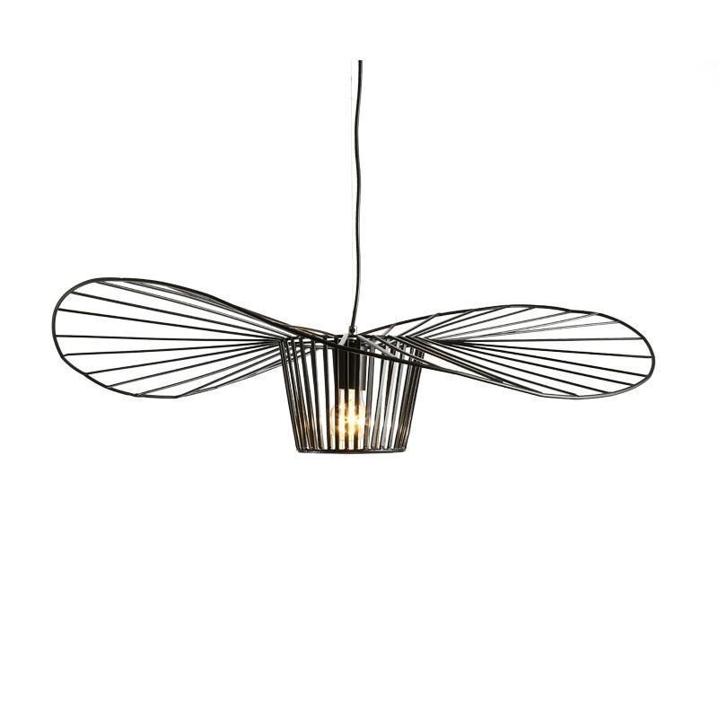Luminária pendente de ferro, chapéu de palha, 1 luz