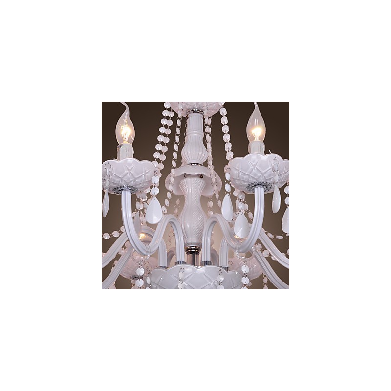 Lustre de cristal galvanizado rústico Lodge Crystal