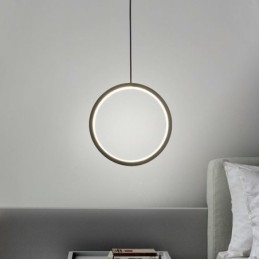 Luminária pendente minimalista em forma de anel, luminária decorativa de teto