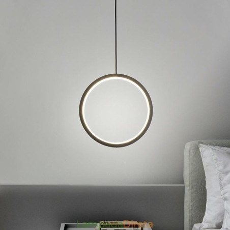 Luminária pendente minimalista em forma de anel, luminária decorativa de teto Luminária pendente minimalista em forma de anel, luminária decorativa de teto