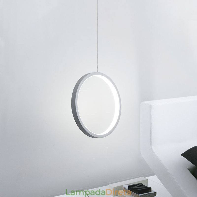 Luminária pendente minimalista em forma de anel, luminária decorativa de teto