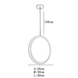 Luminária pendente minimalista em forma de anel, luminária decorativa de teto