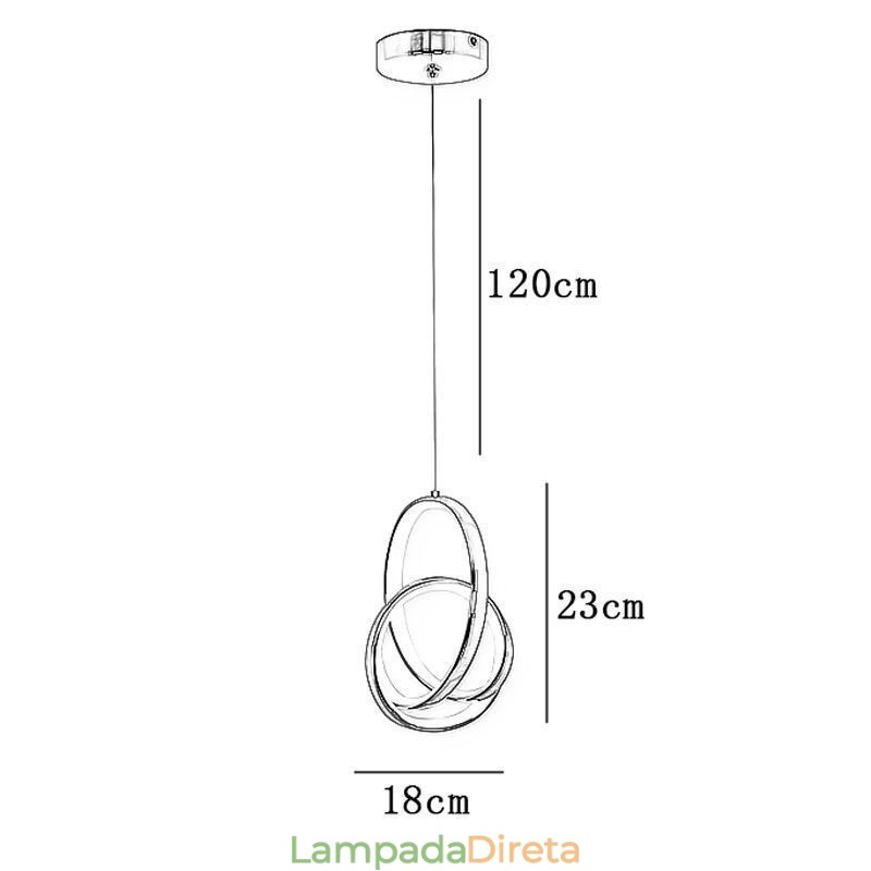 Pendente de luz irregular anel luz de teto