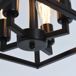 Luminária pendente moderna e simples em gaiola de ferro