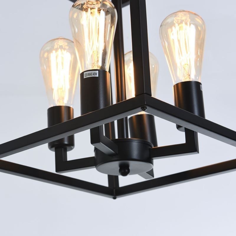 Luminária pendente moderna e simples em gaiola de ferro
