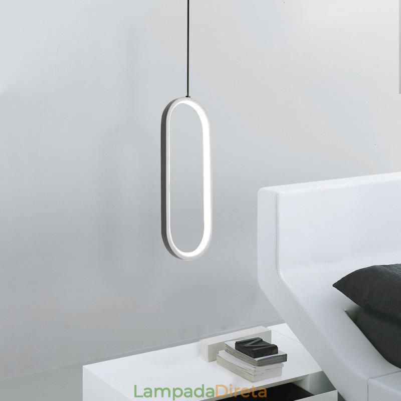Luminária pendente oval em acrílico decorativa