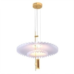Luminária pendente plissada moderna em acrílico para iluminação decorativa