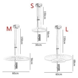Luminária pendente plissada moderna em acrílico para iluminação decorativa
