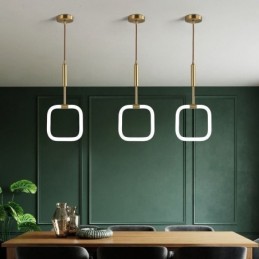 Luminária pendente simples e moderna de latão