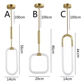 Luminária pendente simples e moderna de latão