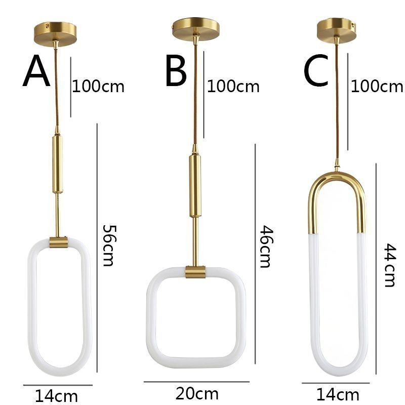 Luminária pendente simples e moderna de latão