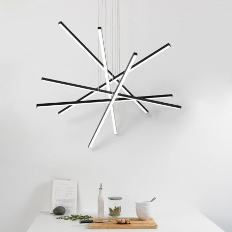 Luminária pendente de suspensão linear Luminária decorativa Luminária pendente de suspensão linear Luminária decorativa