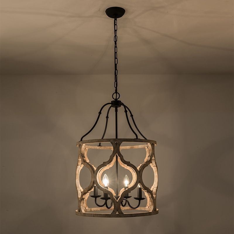 Luminária pendente estilo vintage com 4 lanternas