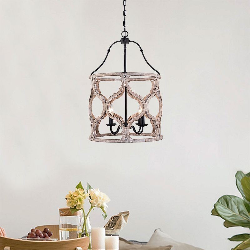Luminária pendente estilo vintage com 4 lanternas
