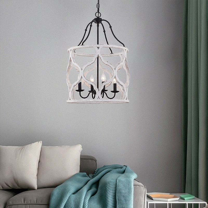 Luminária pendente estilo vintage com 4 lanternas