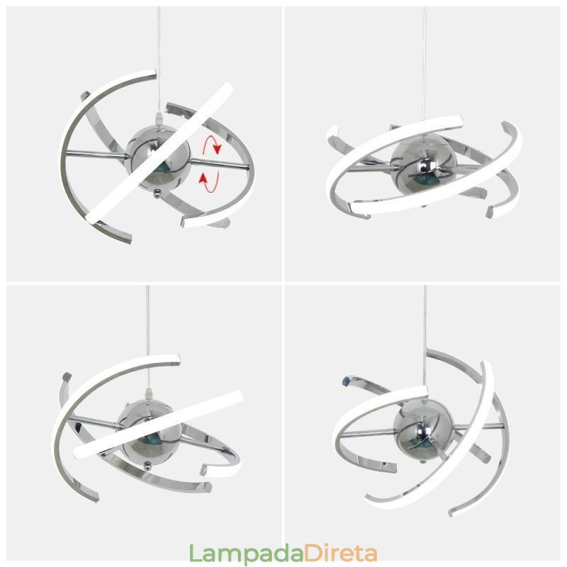 Luminária pendente de globo giratória Luminária de teto decorativa