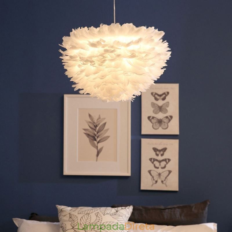 Luminária pendente decorativa Pretty Feather
