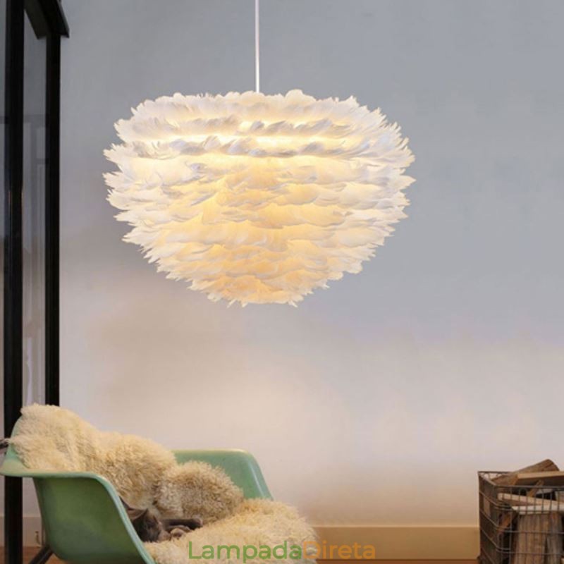 Luminária pendente decorativa Pretty Feather