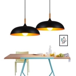 Luminária pendente moderna minimalista decorativa preta e branca