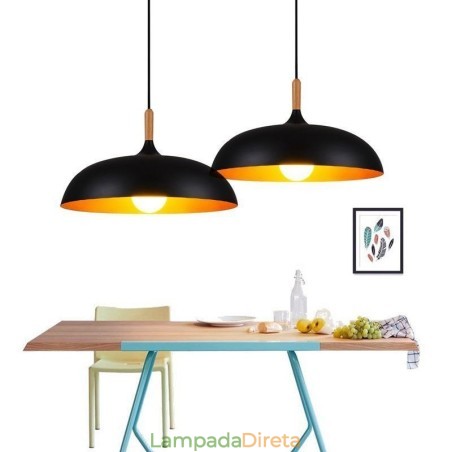 Luminária pendente moderna minimalista decorativa preta e branca Luminária pendente moderna minimalista decorativa preta e branca