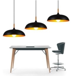 Luminária pendente moderna minimalista decorativa preta e branca