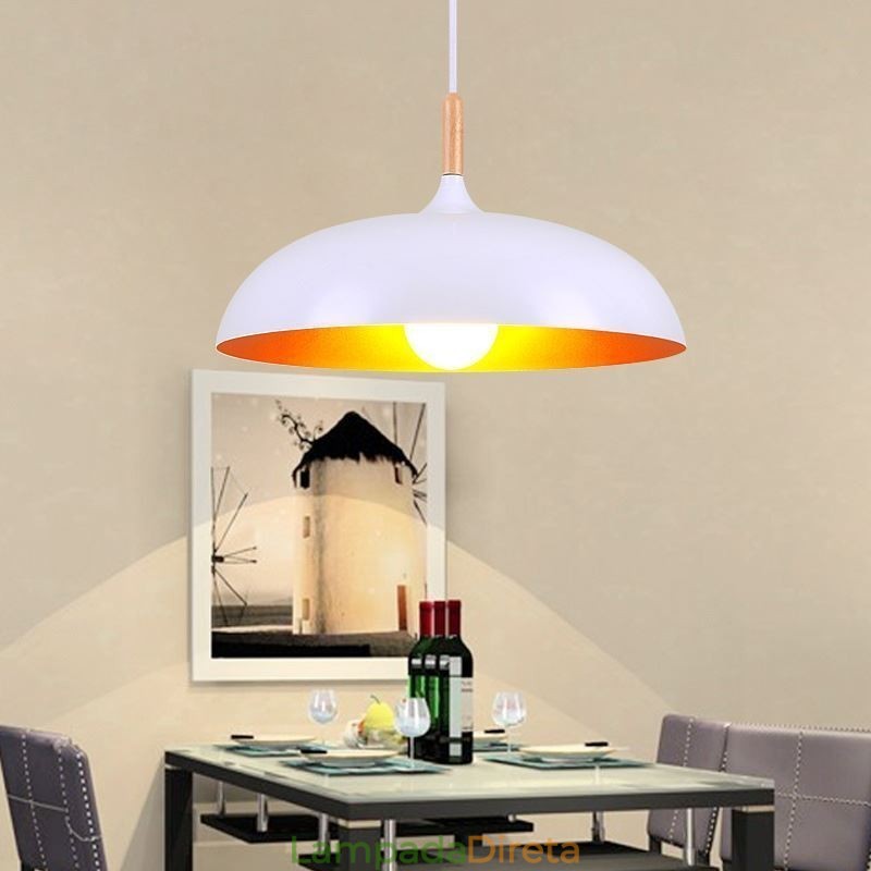 Luminária pendente moderna minimalista decorativa preta e branca
