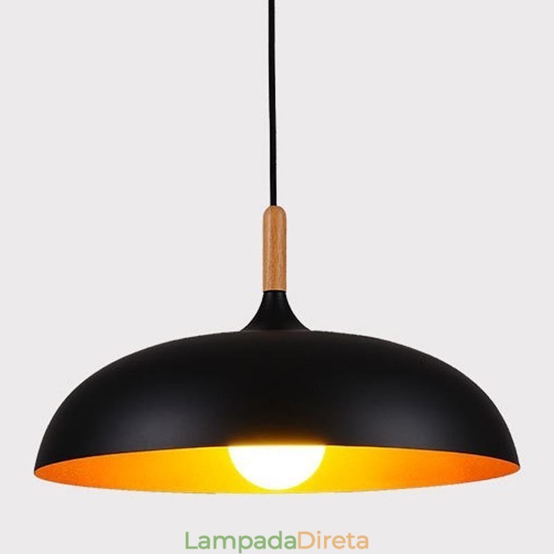 Luminária pendente moderna minimalista decorativa preta e branca