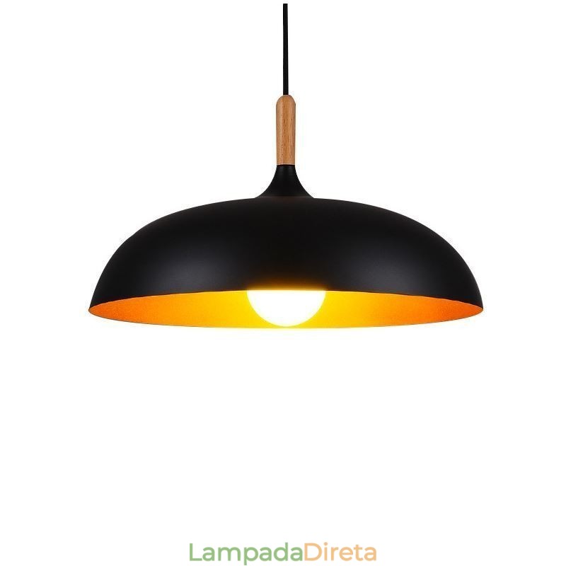 Luminária pendente moderna minimalista decorativa preta e branca