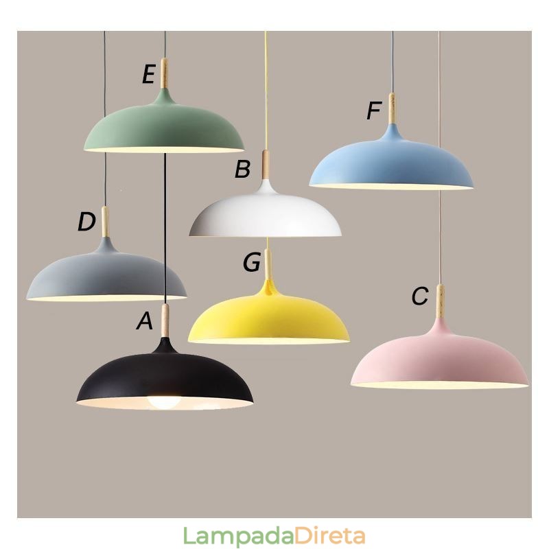 Luminária pendente moderna Luminária pendente colorida Macaron