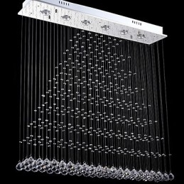 Luminária pendente retangular de cristal, lustre de teto, luminárias de iluminação